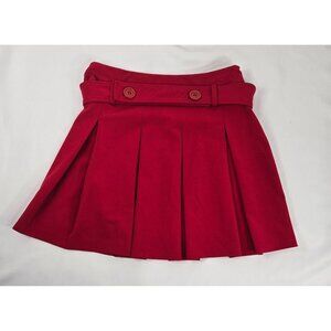 Red Pleated A-Line Skirt With Buttoned Waistband By‎ I.N.C. Mini Y2K